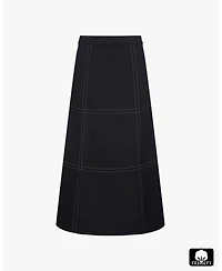 WeWoreWhat Women's A-Line Contrast Stitch Skirt