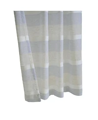 Habitat 100% Polyester Nathan Stripe Sheer Faux Linen Dual Header Curtain Panel 52" x 63" Blue