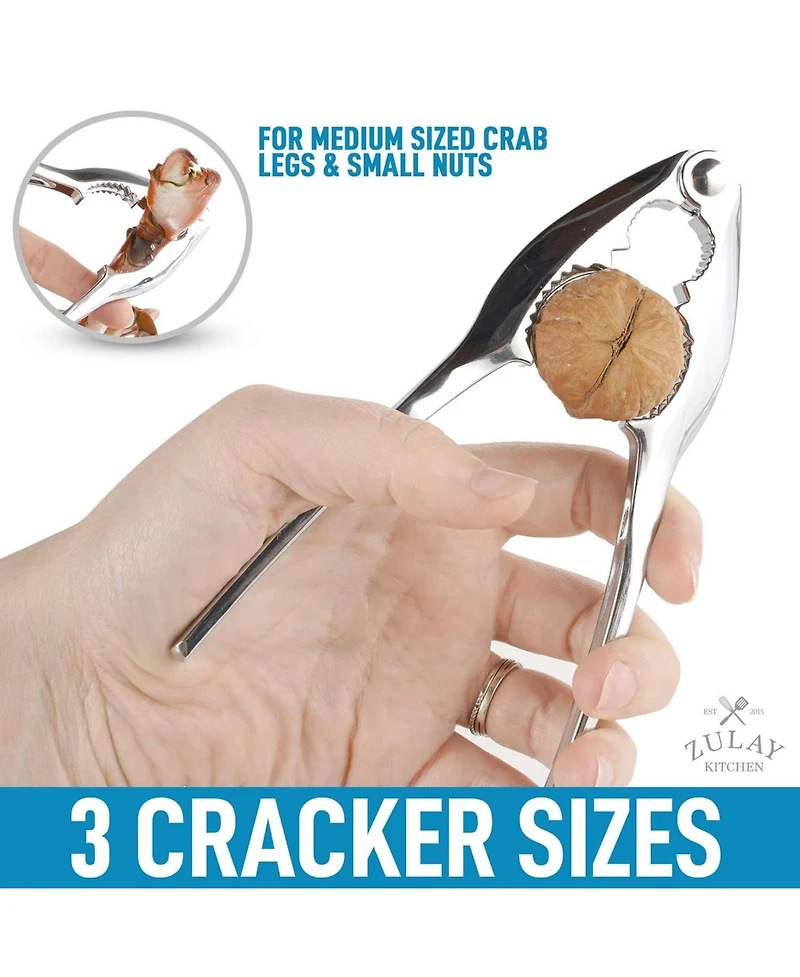 Zulay Kitchen 10 Piece Crab Crackers and Tools Set - Cracks Small to Large Pieces