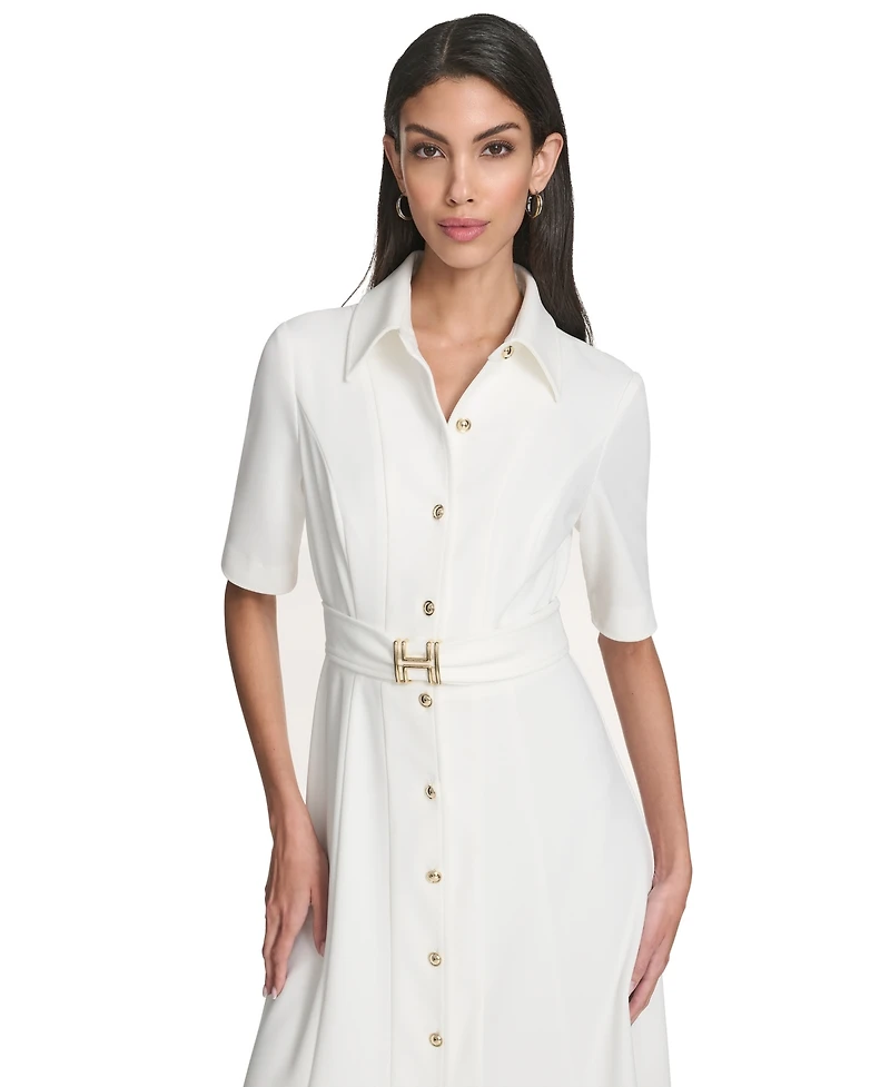 Halston Women's Collared Midi Dress