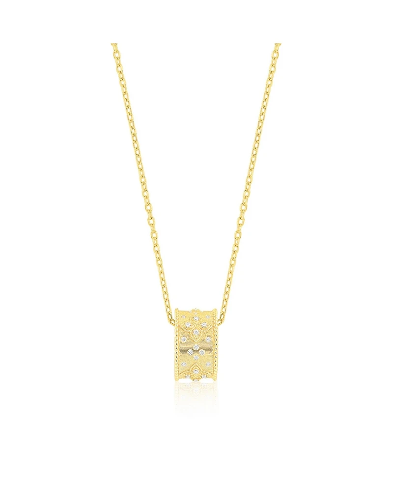 Etoielle Cubic Zirconia Clear Rondel Motif Charm Necklace