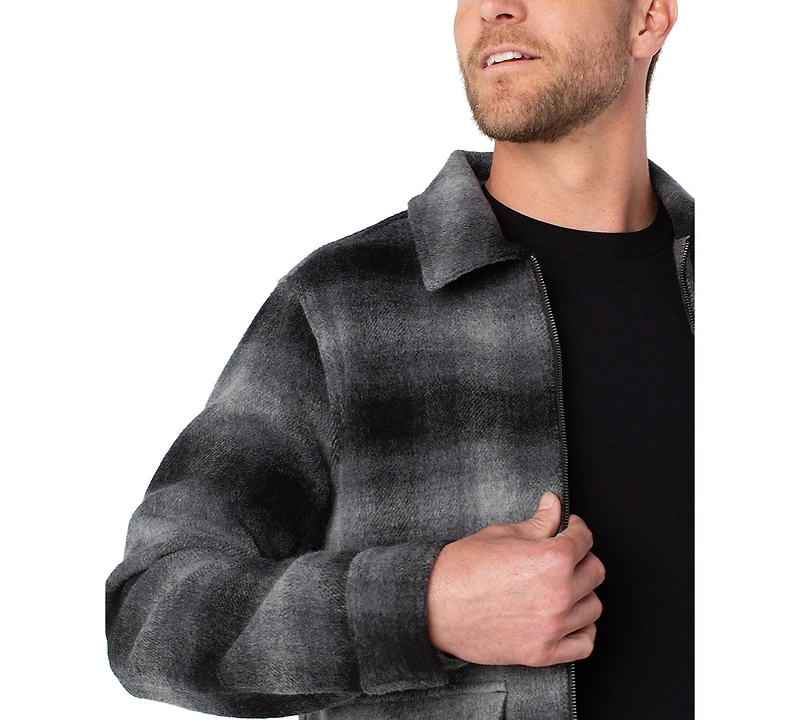Liverpool Los Angeles Men's Zippered Plaid Jacket