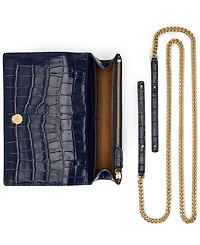 Lauren Ralph Adair Ii Medium Croc-Embossed Crossbody Wallet