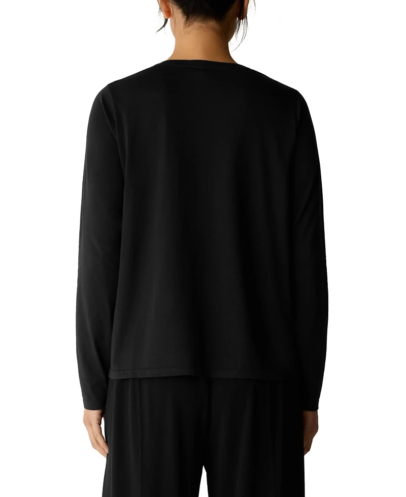 Eileen Fisher Women's Round Neck Long-Sleeve Top