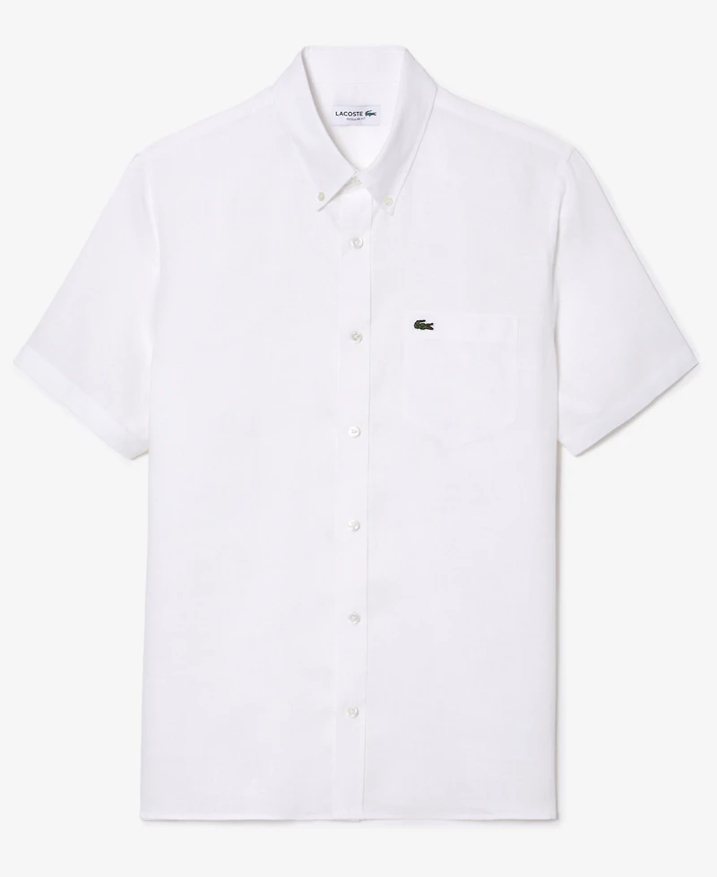 Lacoste Men's Regular-Fit Logo Linen Shirt
