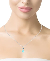 Macy's Pink Amethyst (4.50 ct. t.w.) and (0.50 Pendant Necklace Sterling Silver (also Sky Blue Topaz)