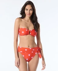 Kate Spade New York Womens Ring Front Bra Top High Waist Swim Bottoms