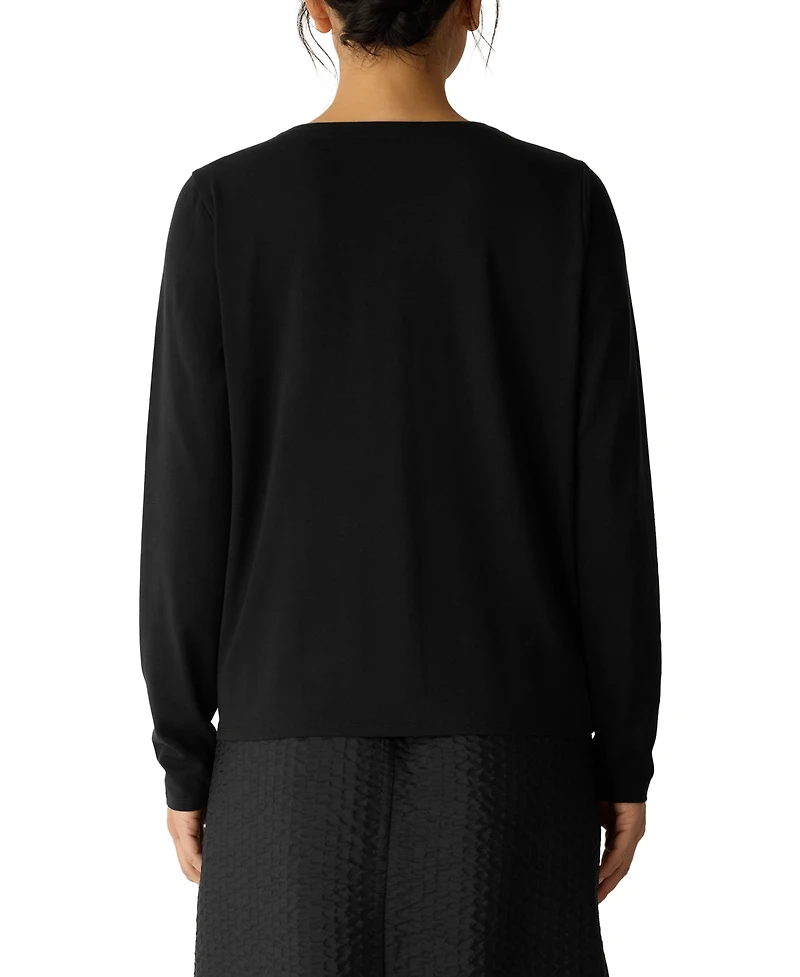 Eileen Fisher Women's V-Neck Button Front Top