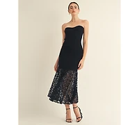 Arose Studio, Inc Women's Delisia Strapless Drop Waist Long Dress