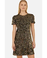 Yumi Women's Sequin Tunic Mini Dress