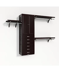 John Louis Home Solid Wood Walk-In Closet Organizer with 6 Drawers and Doors
