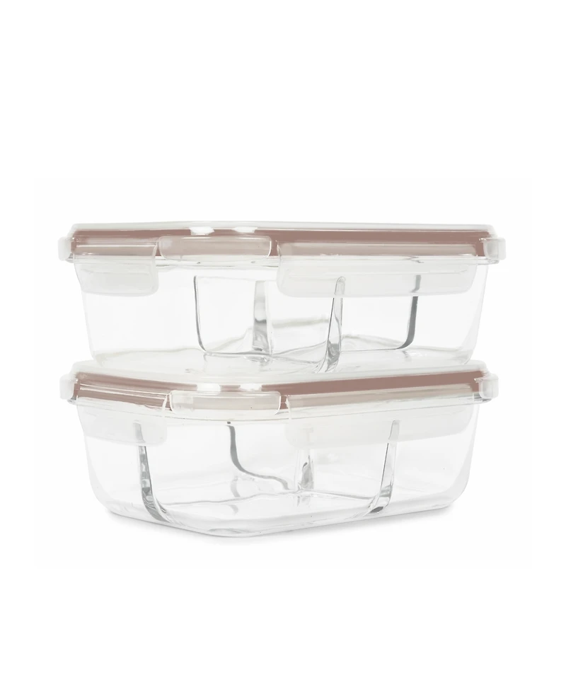 Sedona Kitchen 2-Pack Divided Glass Storage Set