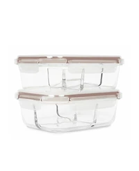 Sedona Kitchen 2-Pack Divided Glass Storage Set