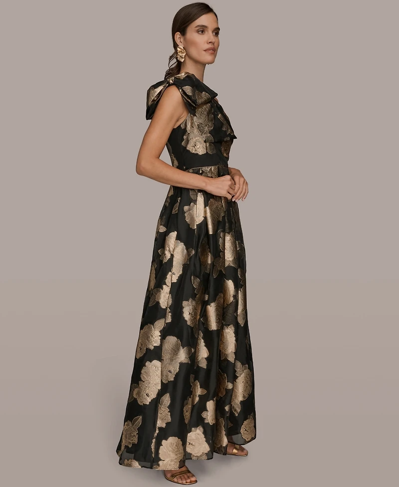 Donna Karan New York Women's One Shoulder Print Ball Gown