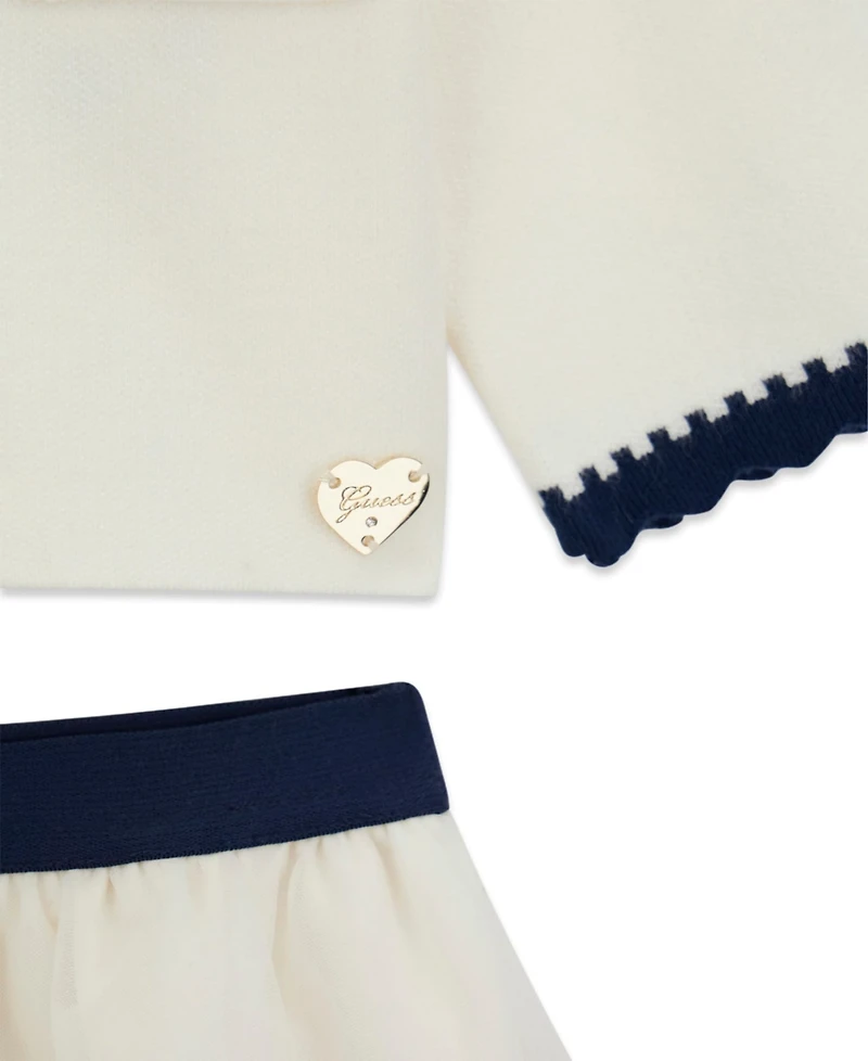 Guess Baby Girls Long-Sleeve Cardigan and Mesh Skirt, 2-Piece Set