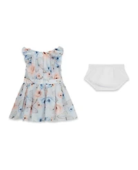 Guess Baby Girls Chiffon Sleeveless Dress with Matching Diaper Cover