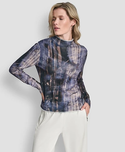 Dkny Women's Printed Long Sleeve Sweater