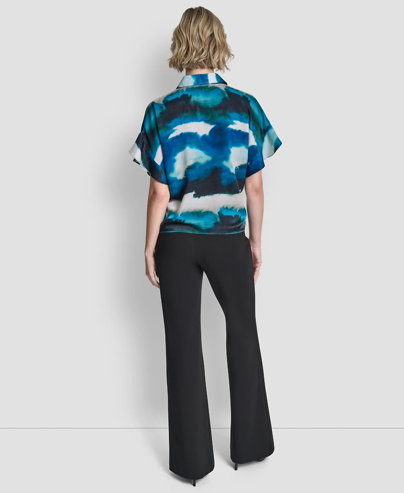 Dkny Women's Short-Sleeve Button-Front Shirt