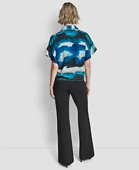 Dkny Women's Short-Sleeve Button-Front Shirt