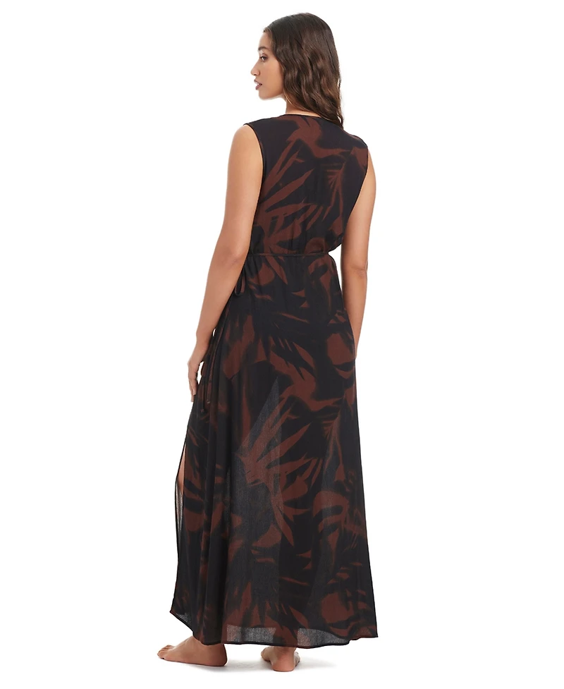 Bar Iii Women's Palm Breeze Wrap Front V-Neck Swim Dress, Macy's Exclusive