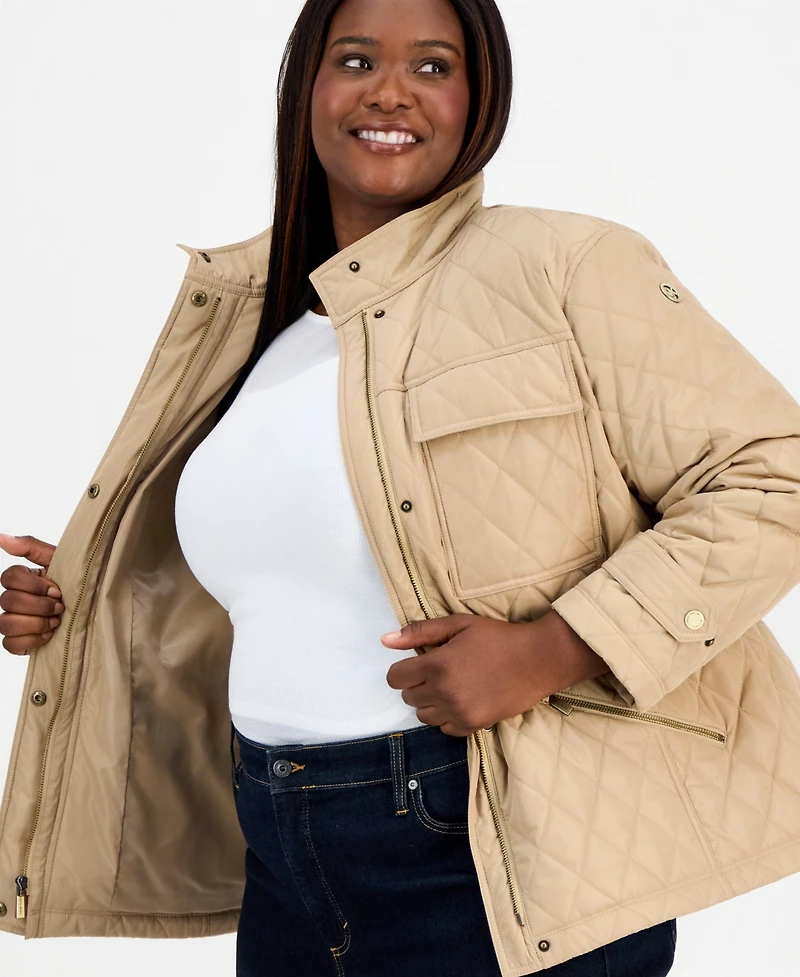 Michael Kors Plus Short Quilted Coat