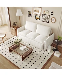 Maison Boucle 70.9" Pull Out Sofa Bed, 3-Seat Velvet Convertible Sleeper Couch with 2-in-1 Pillow Blanket Set for Living Room or Guest