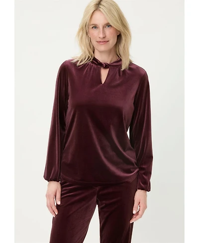 Olsen Women's Velvet Peekaboo Top