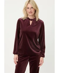 Olsen Women's Velvet Peekaboo Top