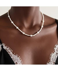 18K Gold Plated Mixed Large & Small Freshwater Pearl - Kylie Necklace 16" For Women