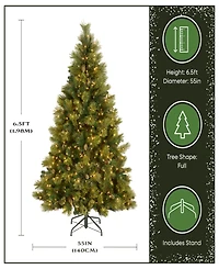National Tree 6.5' Carolina Pine Tree with 650 Clear Lights