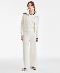 On 34th Womens Tipped Zip Up Cardigan Sleeveless Sweater Pull On Pants Macys Exclusive