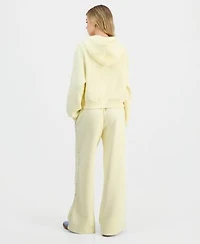 Madden Girl Zippered Hoodie Wide Leg Pants