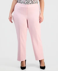 Kasper Plus High-Rise Stretch Crepe Pants