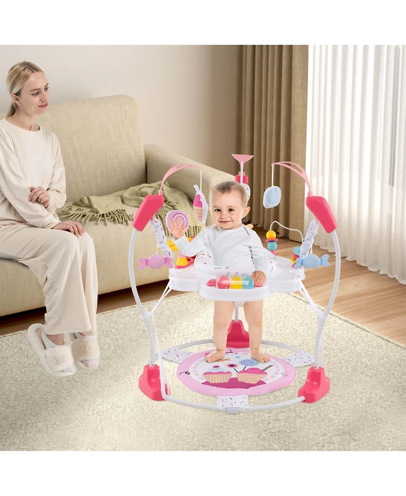 Costway Baby Stationary Activity Center Infant Jumper with Removable Foot Pad