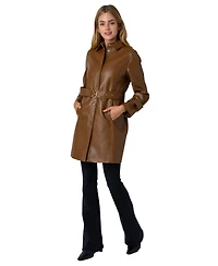 Via Spiga Women's Snap Front Tie Belt Jacket