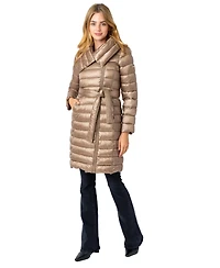 Via Spiga Women's Asym Puffer 38" Belted