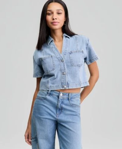 Now This Womens Patchwork Denim Shirt Macys Exclusive