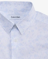 Calvin Klein Boys' 8-20 Dotted Floral Print Dress Shirt