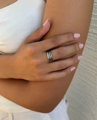 Adornia Tarnish Resistant Silver Stacking Band Set