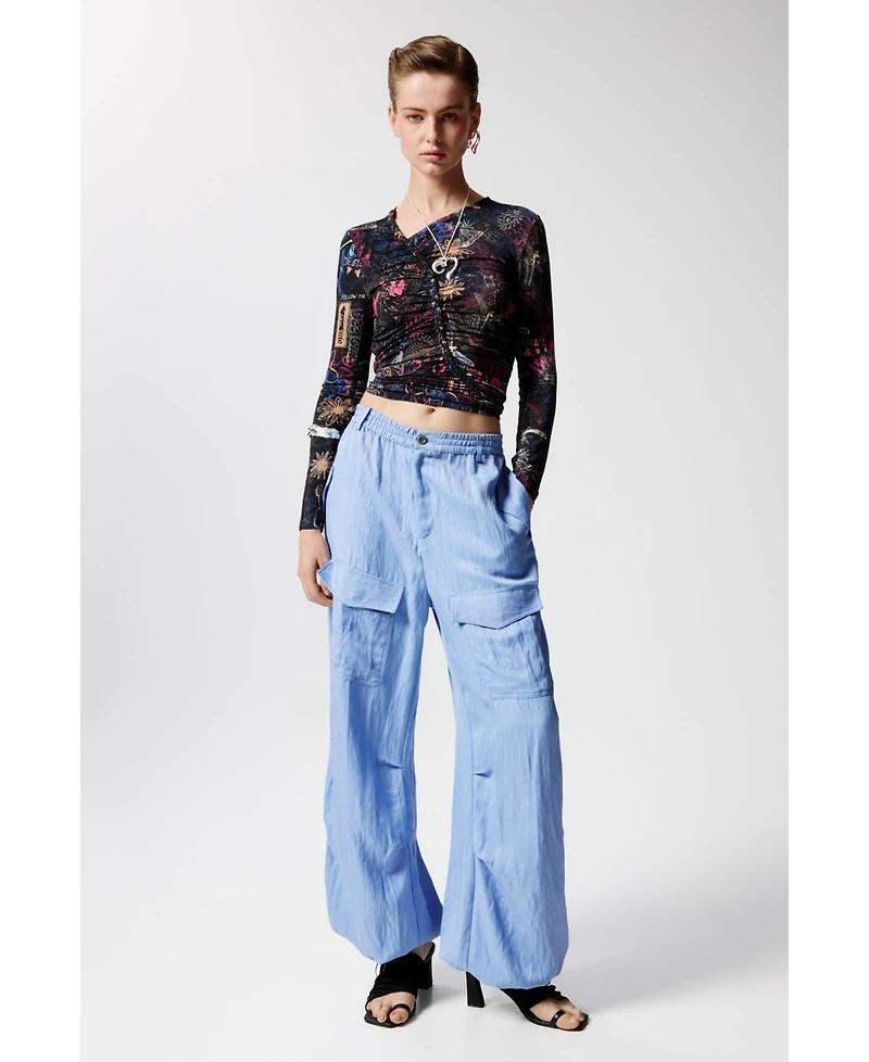 Desigual Women's Ruched graffiti T-shirt