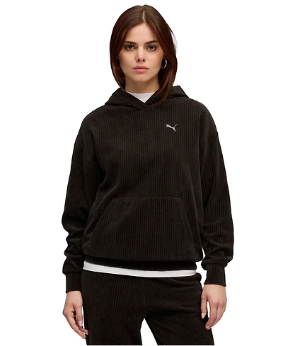 Puma Women's Elevated Comfort Velour Long-Sleeve Hoodie