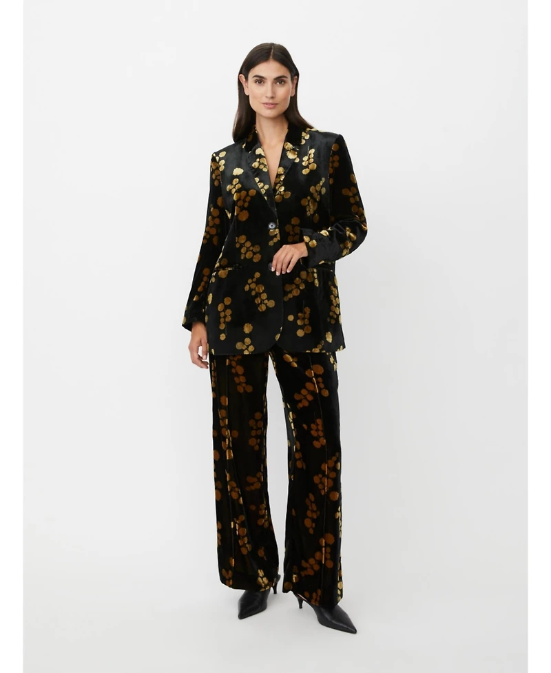 Masai Copenhagen Women's MaJaxi Velour Floral Print Blazer