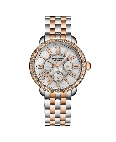 Stuhrling Women's Quartz Sonata Watch – Rose Gold-Tone Bracelet, 38mm Round Case