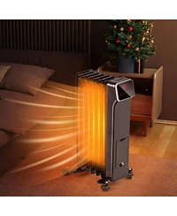 Sugift 1500W Oil Filled Radiator Heater with Remote Control 3 Modes 24H Timer