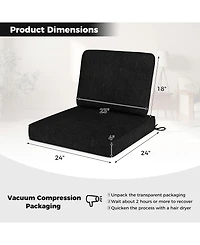 Sugift 2-Pack Outdoor Patio Cushion Set with Removable Covers-Black