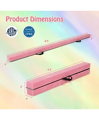 Sugift Folding Balance Beam with Solid Wood Base and Anti-slip Bottom
