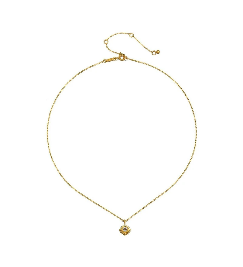 Satya Jewelry Gaining Clarity White Topaz Starburst Necklace – Adjustable, Elegant, Sparkling Necklace