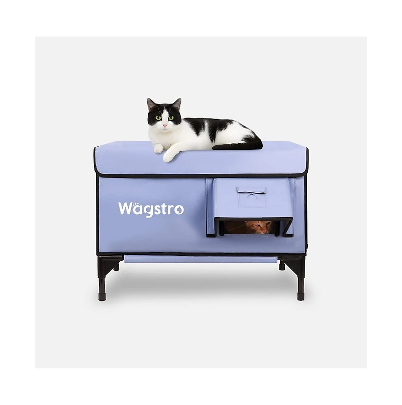 Wagstro ArcticGuard Outdoor Heated Cat House – Cloud Slate Blue