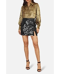 Yumi Women's Big Sequin Mini Skirt