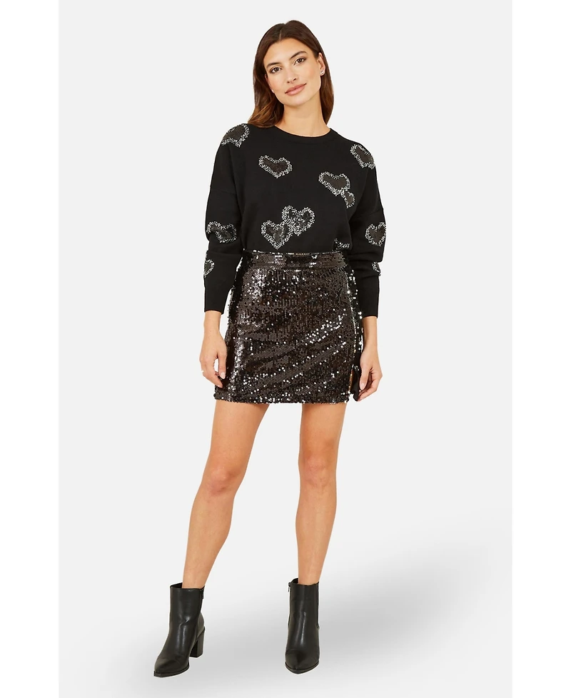 Yumi Women's Sequin Mini Skirt